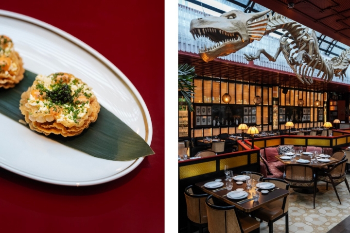 O dumpling crocante de caranguejo e caviar faz parte do menu de dim sums do restaurante