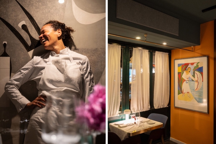 imagen doble alessandra y el interior del restaurante imagen doble alessandra y el interior del restaurante