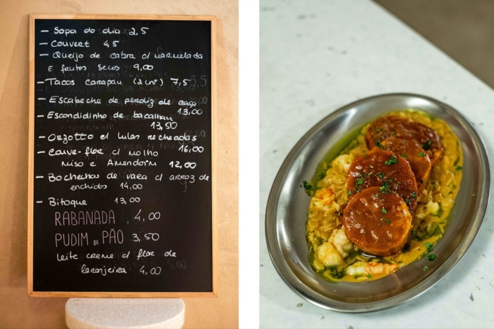 Os pratos na ardósia vão mudando, mas as lulas recheadas com orzotto de camarão é presença habitual 