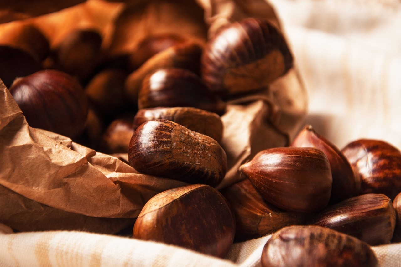 Castanha assada, na pastelaria e no restaurante