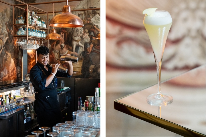 Hudison Santos prepara o Lost in Translation com gin, espumante, maçã e uva branca Hudison Santos prepara o Lost in Translation com gin, espumante, maçã e uva branca