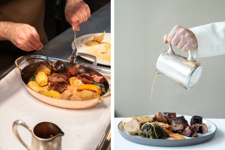 No Terra Nostra, o empratamento e serviço elevam deste cozido antigo e popular