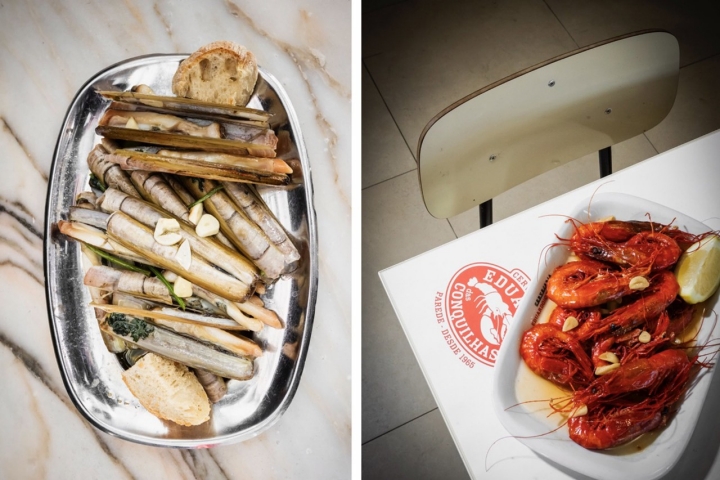 Imagen doble de gambas y navajas Imagen doble de gambas y navajas