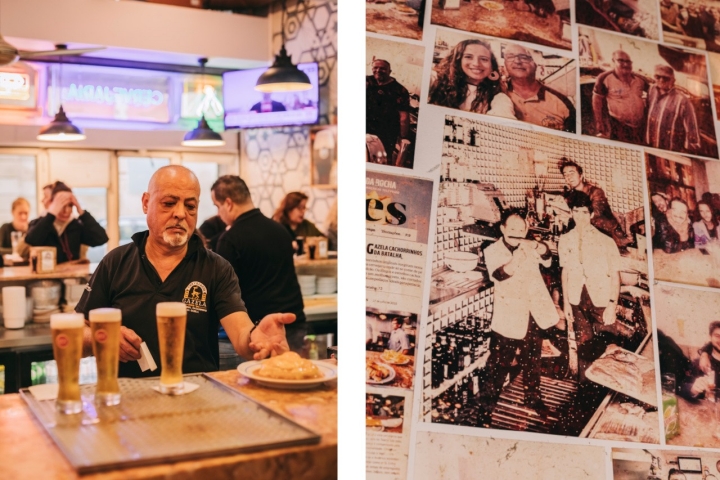 Na parede, algumas fotos antigas mostram a história da Gazela, está lá Américo com menos uns anos