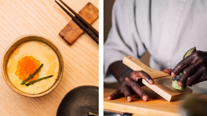 Imagen doble con chawanmushi y wasabi Imagen doble con chawanmushi y wasabi