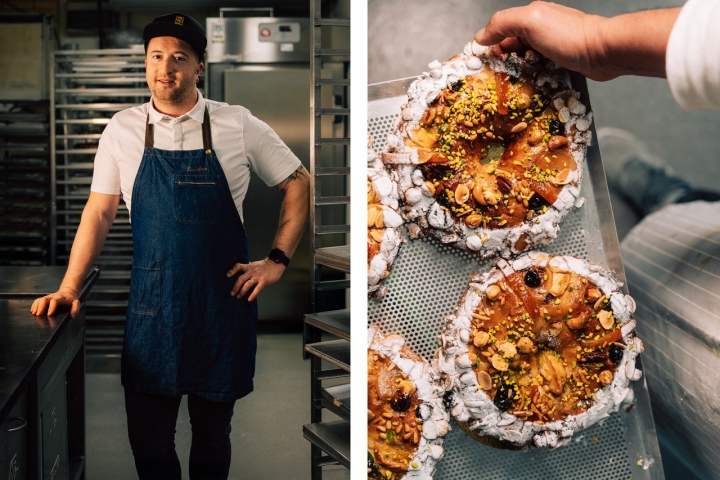 Filipe Martins e o seu bolo-rei (fotografia Afonso Sousa)