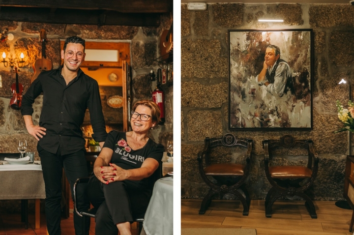 Jorge com a mãe Elsa, à direita, e um retrato de Moisés, já falecido, à esquerda — a família responsável por trazer o Egipto a Moreira de Cónegos   Jorge com a mãe Elsa, à direita, e um retrato de Moisés, já falecido, à esquerda — a família responsável por trazer o Egipto a Moreira de Cónegos