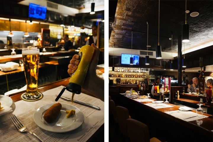 Croquete e um balcão Croquete e um balcão