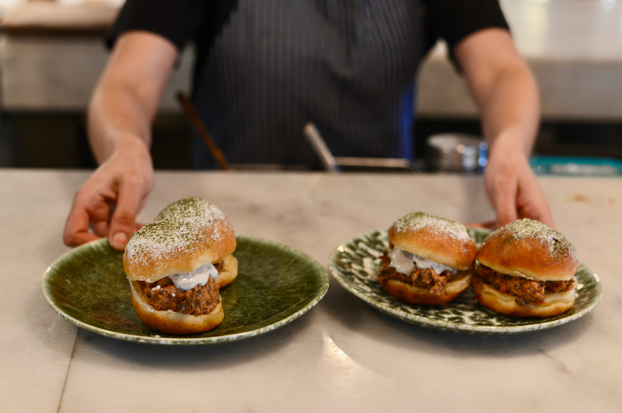  Bola de Berlim com farinheira e cogumelos