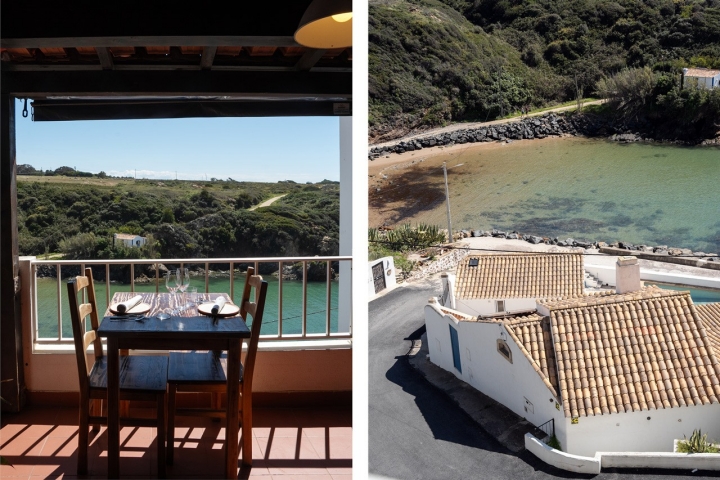 A varanda do Lamelas tem vista para o mar, para a pequena praia da Baía dos Pescadores, em Porto Covo. A varanda do Lamelas tem vista para o mar, para a pequena praia da Baía dos Pescadores, em Porto Covo.