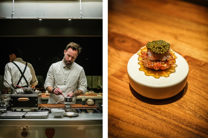 A mesa festiva de Marlene abre-se com a tartelete de camarão rosa e caviar A mesa festiva de Marlene abre-se com a tartelete de camarão rosa e caviar