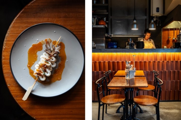 Os espetos sazonais (na foto, de lula) preenchem a carta do Flamma 