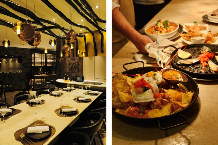 A sala Academia, à esquerda, tem capacidade para 15 pessoas e pode ser reservada para live cookings. À direita tem uma amostra da gulodice que o espera  A sala Academia, à esquerda, tem capacidade para 15 pessoas e pode ser reservada para live cookings. À direita tem uma amostra da gulodice que o espera