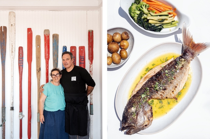 Susana Rocha e Filipe Cardoso, os responsáveis pela Mesa da Ilha, o restaurante da Berlenga onde pode sempre contar com peixe do dia  Susana Rocha e Filipe Cardoso, os responsáveis pela Mesa da Ilha, o restaurante da Berlenga onde pode sempre contar com peixe do dia