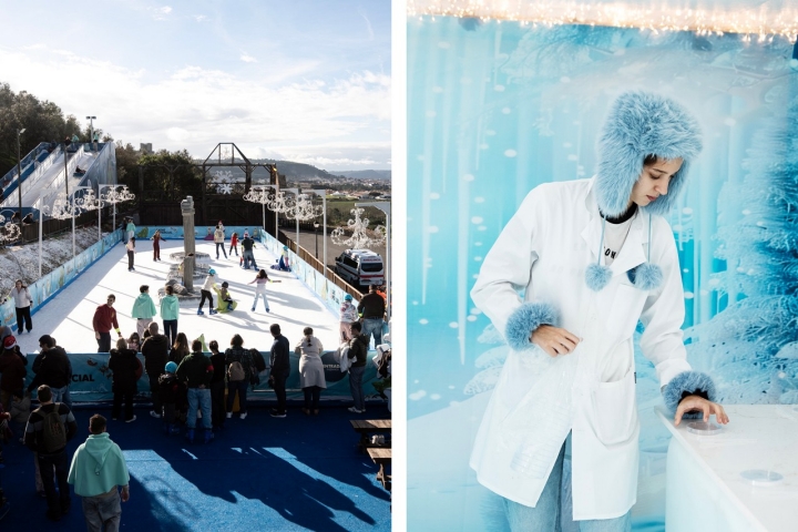 Uma pista de patinagem e um laboratório para fazer neve são algumas das atrações em Óbidos nesta época