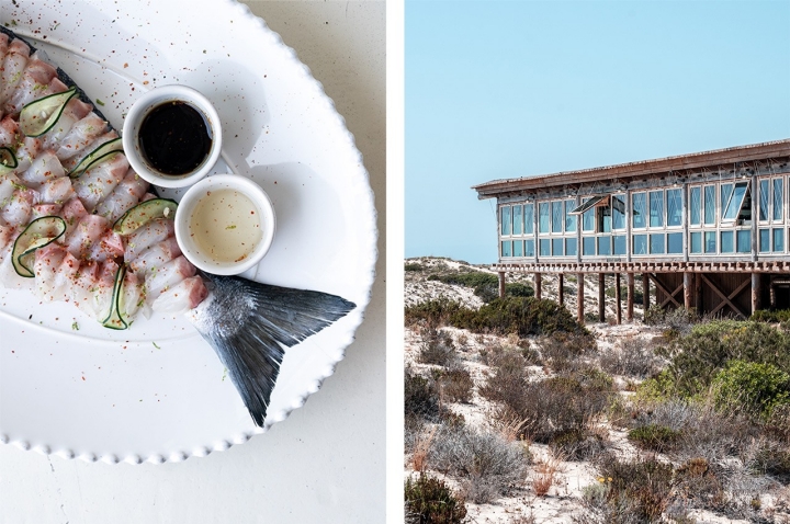 O sashimi de dourada real, um dos pratos do Caché de Paris, é uma das estrelas do restaurante na Praia do Pego. O sashimi de dourada real, um dos pratos do Caché de Paris, é uma das estrelas do restaurante na Praia do Pego.