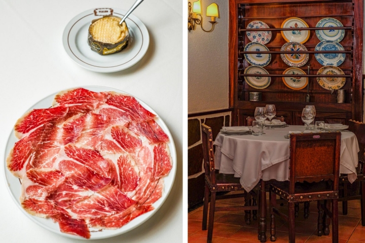 Imagen doble plato de jamón e interior Imagen doble plato de jamón e interior