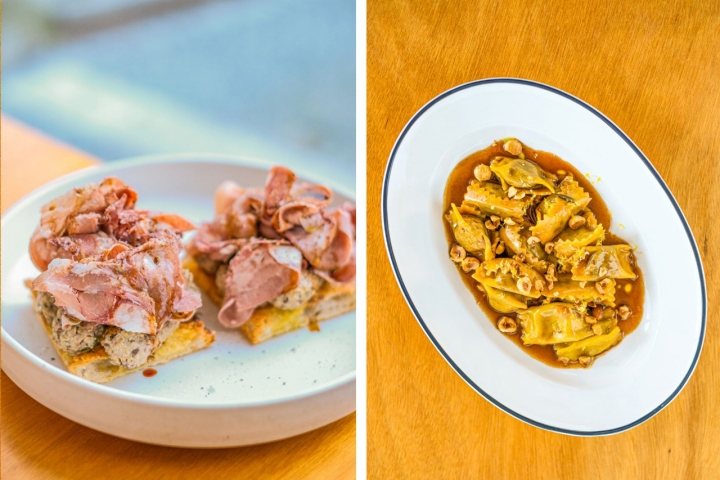 Imagen doble dos platos en el restaurante Imagen doble dos platos en el restaurante