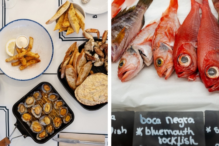 As tradicionais lapas, à esquerda, e o boca-negra (ou cantarilho), à direita, um dos peixes que mais irá encontrar nos restaurantes açorianos As tradicionais lapas, à esquerda, e o boca-negra (ou cantarilho), à direita, um dos peixes que mais irá encontrar nos restaurantes açorianos