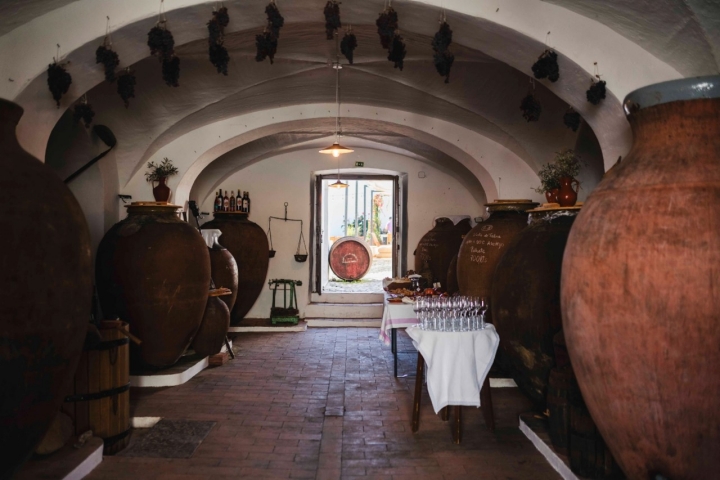 A prática de vinificação em ânforas de barro foi desenvolvida pelos Romanos A prática de vinificação em ânforas de barro foi desenvolvida pelos Romanos