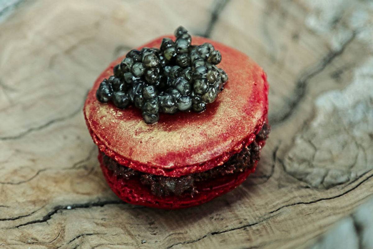 Macaron de caviar, de Sollo.