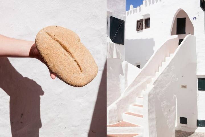 El pan de la Marcona, artesanal y menorquín, en el Mercat Agrari de Ciutadella.