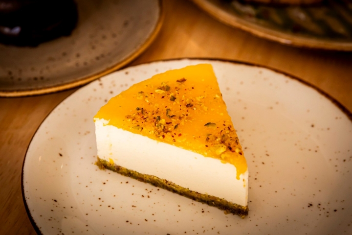 El toque de pistacho no falta en muchas de sus tartas El toque de pistacho no falta en muchas de sus tartas