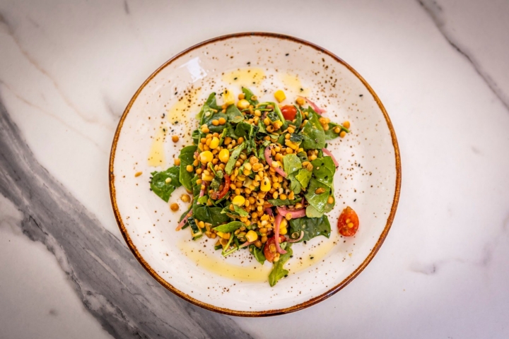 La ensalada de lentejas lleva, por ejemplo, cebolla encurtida La ensalada de lentejas lleva, por ejemplo, cebolla encurtida