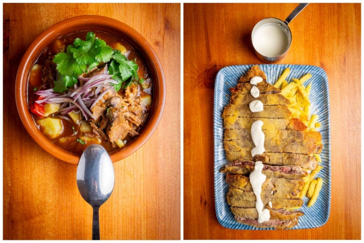 Estofado de ternera y cachopo.