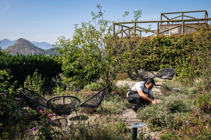 Terraza del restaurante Casa Marcial (Asturias). Terraza del restaurante Casa Marcial (Asturias).
