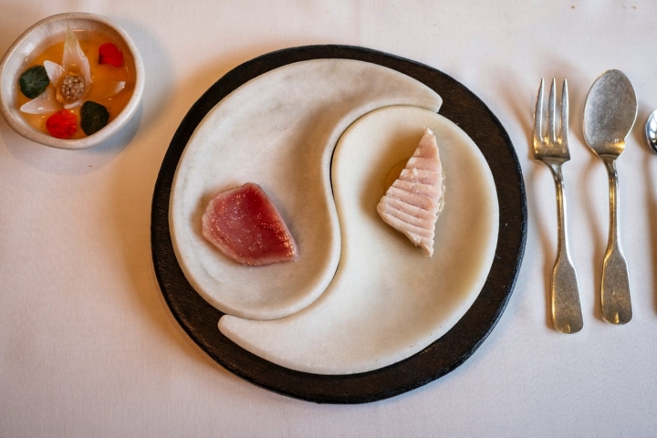 Plato de bonito del restaurante Casa Marcial (Asturias). Plato de bonito del restaurante Casa Marcial (Asturias).