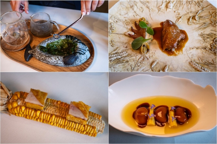 Algunos pases del menú degustación del restaurante Casa Marcial (Asturias). Algunos pases del menú degustación del restaurante Casa Marcial (Asturias).