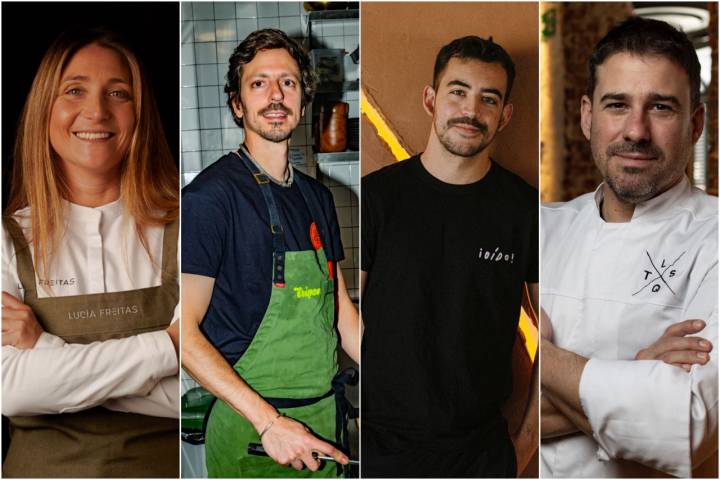 Los chefs Lucía Freitas, Roberto Martínez, Carlos Casillas y Javier Estévez.