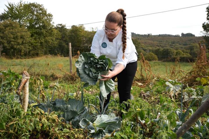 Cocineras Camino de Santiago Begoña en huerta