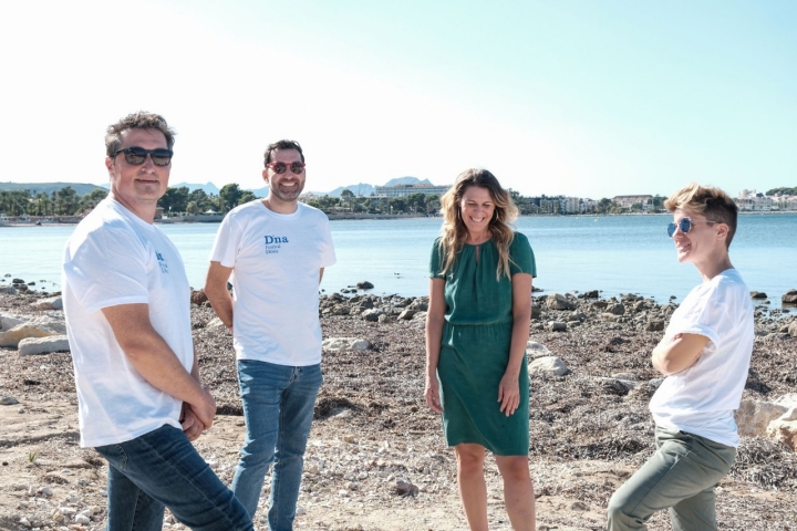 María Ritter con Kiko Moya, David López y Vicky Sevilla.