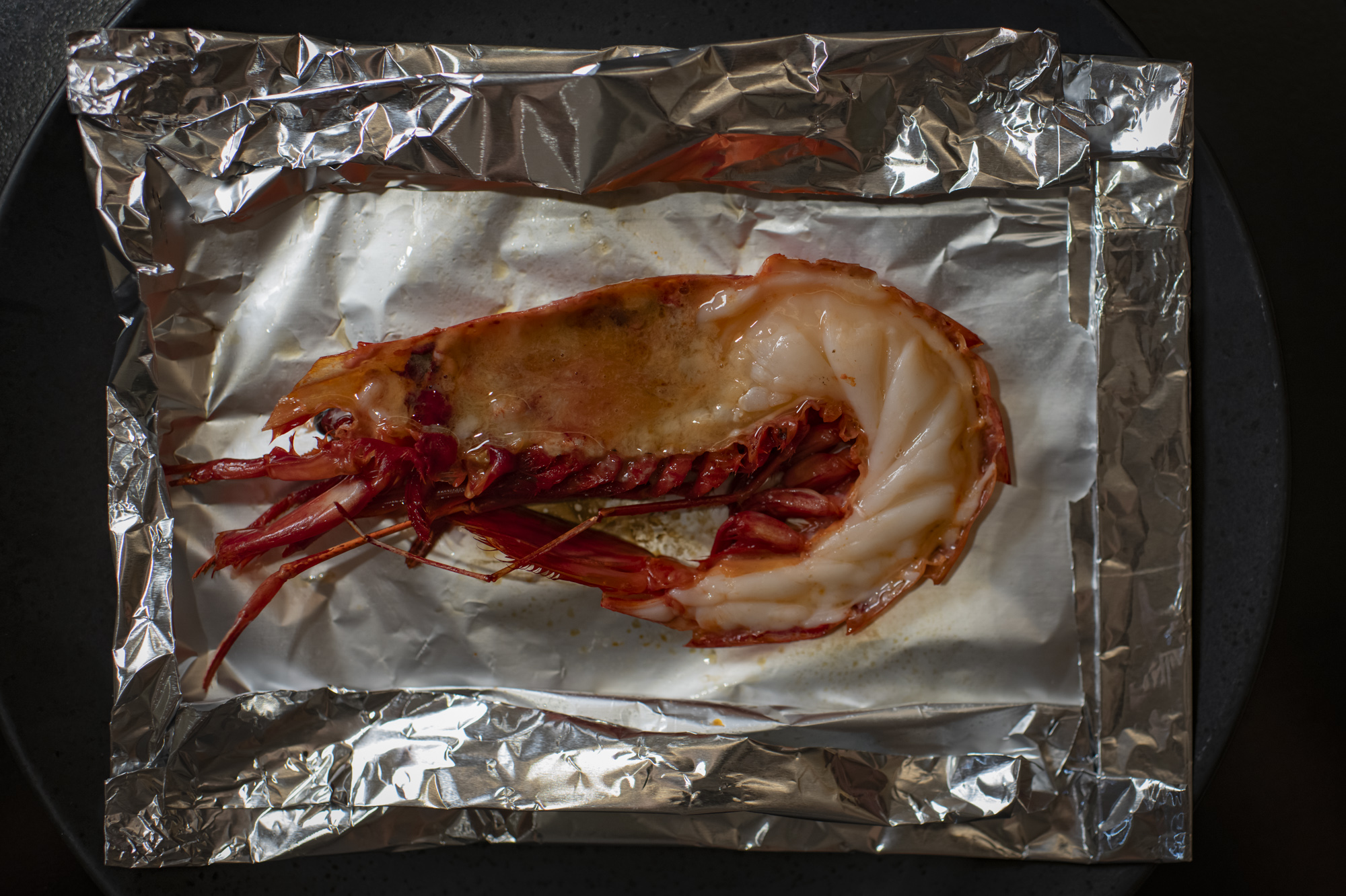 Carabinero con sobrasada.