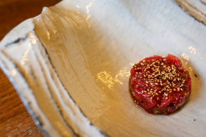 tartar de akami de atún rojo del Mediterráneo.