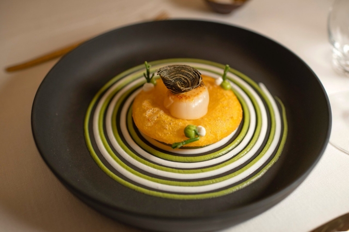 Arepa de huevo y vieira del restaurante Quimbaya (Madrid) Arepa de huevo y vieira del restaurante Quimbaya (Madrid)