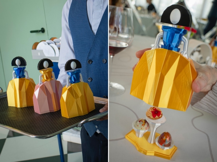 Las meninas impresas en 3D en el propio restaurante albergan la sorpresa final. 