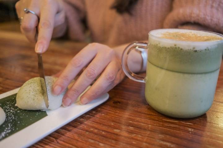 Mochi y machta latte, la mezcla perfecta.