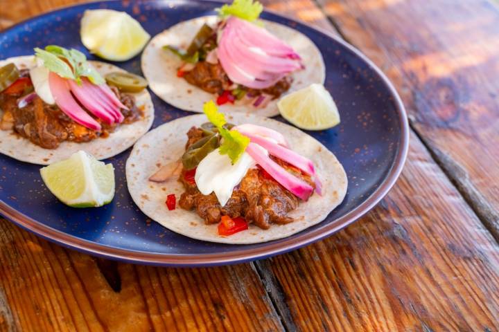 Tacos de pulled pork.