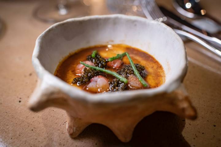 Chawanmushi de gamba roja de Palamós