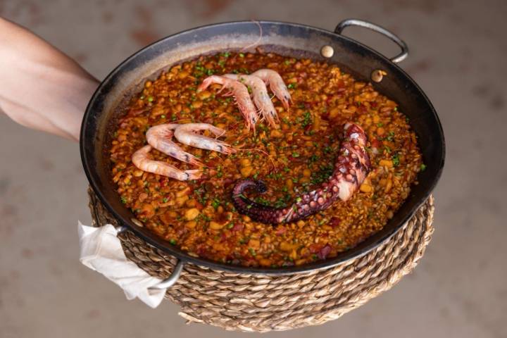 Arroz con pulpo.