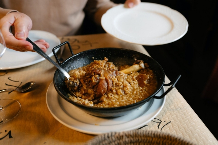 Arroz con pitu del restaurante Ca'l Xabú (Asturias).