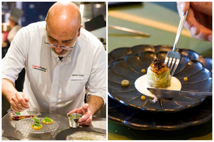 Josetxo emplatando guisantes lágrima y mini alcachofa de Novillas.