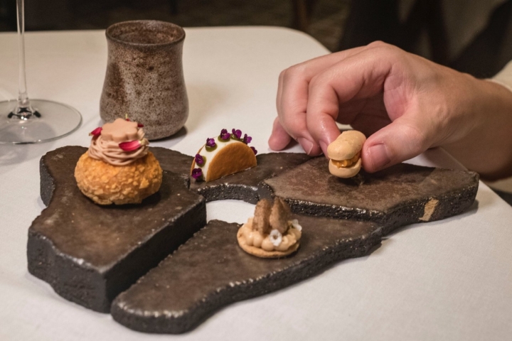 Plato de puntos cardinales de La Palma del restaurante Cráter (Tenerife).