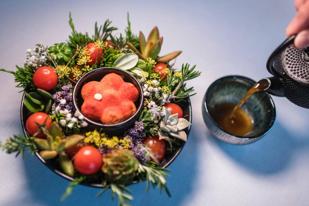 Plato de tomate del restaurante Donaire, en Tenerife.