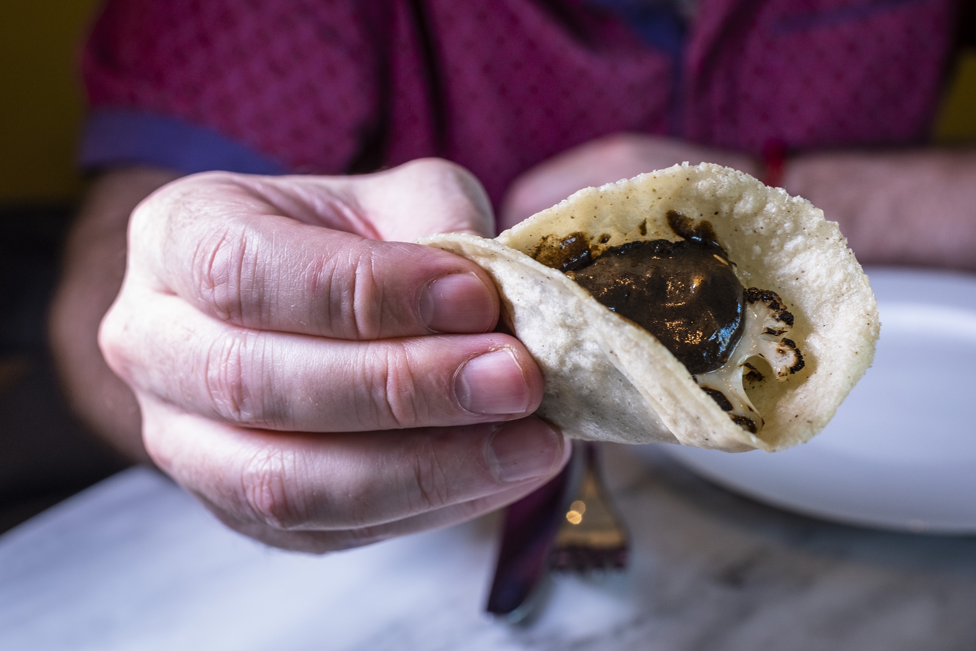 Restaurante Jerónimo Madrid taco coliflor