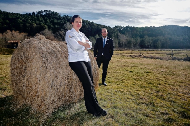 La chef Elena Lucas y el sumiller Diego Muñoz.