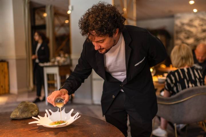 Quisquilla y néctar de sus cabezas del restaurante Magoga (Cartagena).